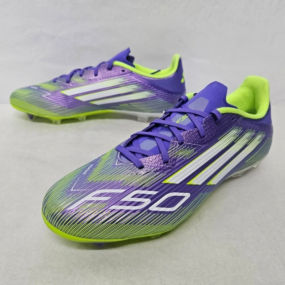 Adidas F50 League FG/MG Soccer Cleats JI0003 Purple Lucid Lemon Mens Size 11.5 - Picture 3 of 10
